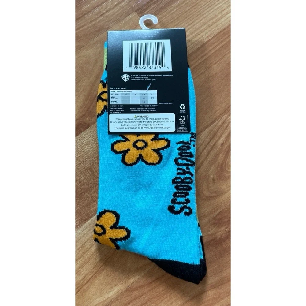 Men's Crew Socks Warner Bros‎ Scooby Doo Mystery Machine  Socks Size 10-13